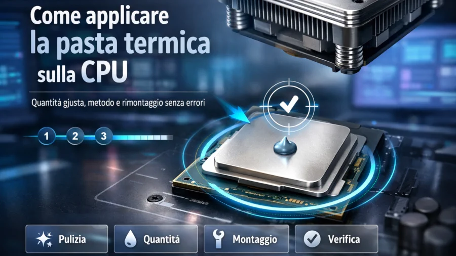 Pasta termica sulla CPU: quantità giusta, metodo e rimontaggio