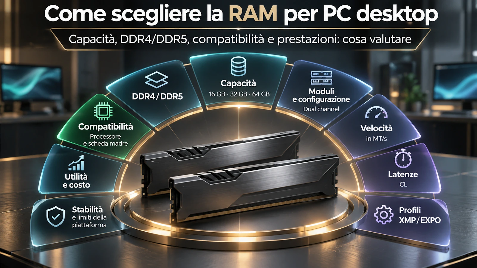 Come scegliere la RAM per PC desktop: capacità e caratteristiche da valutare