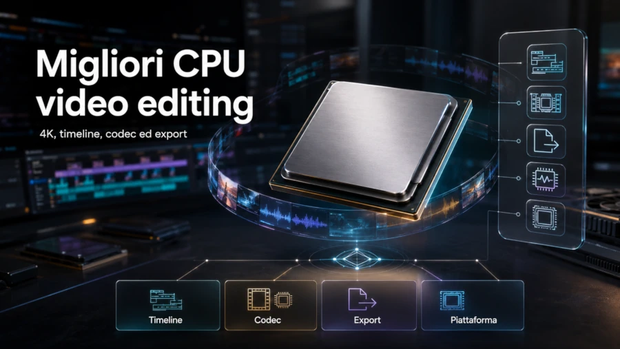 Migliori CPU per video editing: quale scegliere per 4K, export e montaggio