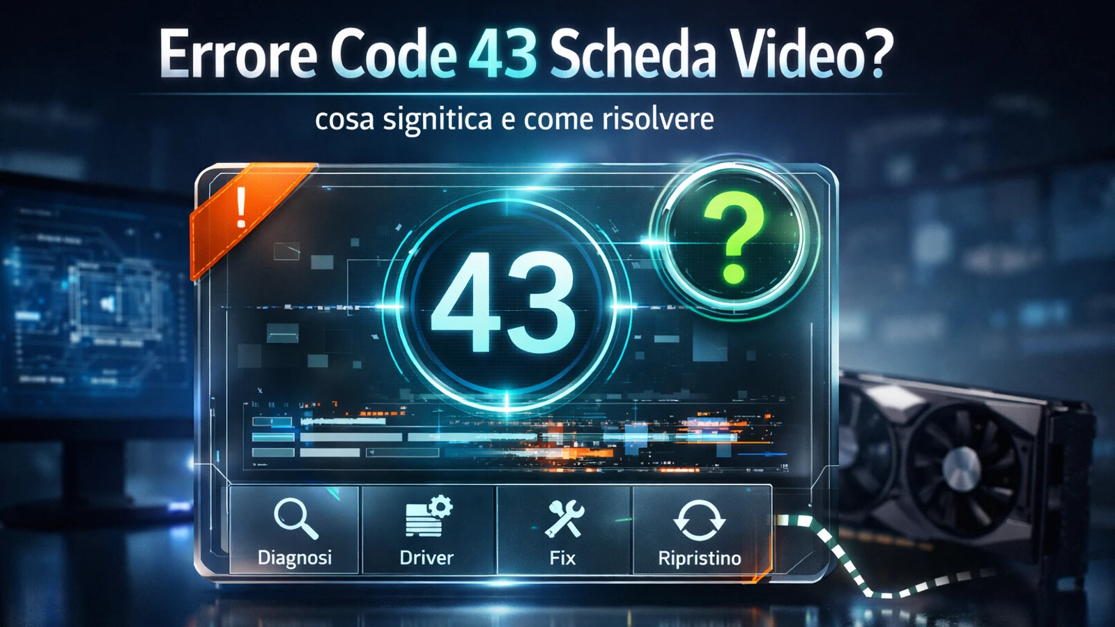Errore Code 43 della scheda video: diagnosi completa e soluzioni