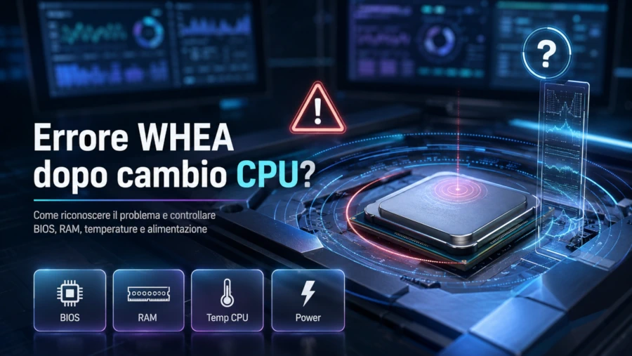 Errore WHEA dopo cambio CPU: cosa controllare