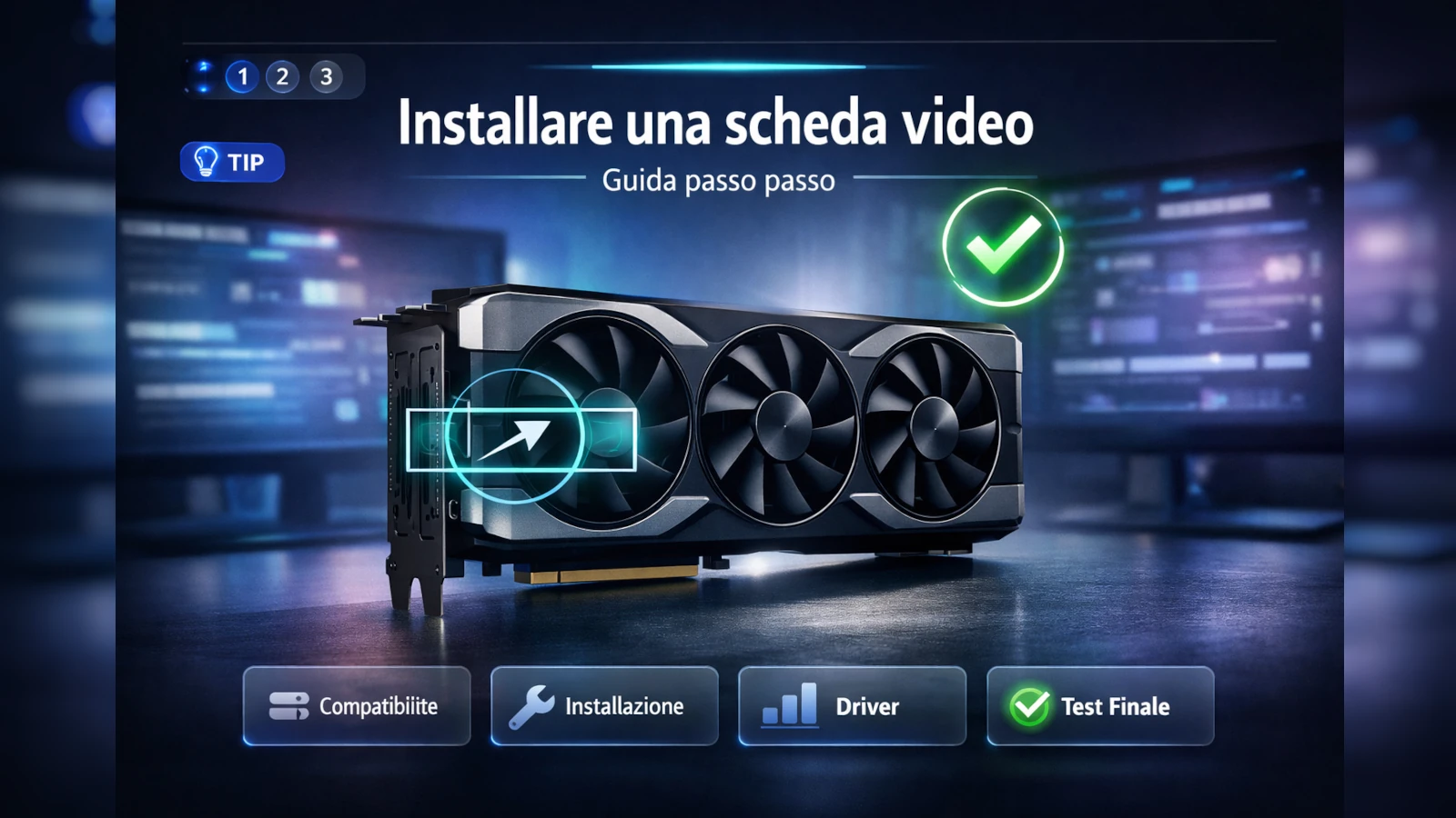 Come installare una scheda video: montaggio, cavi e verifiche al primo avvio