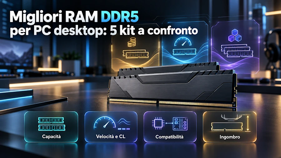 Migliori RAM DDR5 2026: 5 kit per PC desktop a confronto