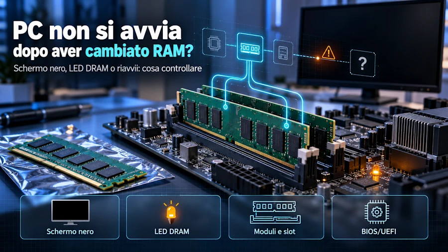 PC non si avvia dopo cambio RAM? 7 controlli da fare