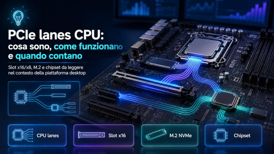 PCIe lanes CPU: cosa sono, come funzionano e quando contano