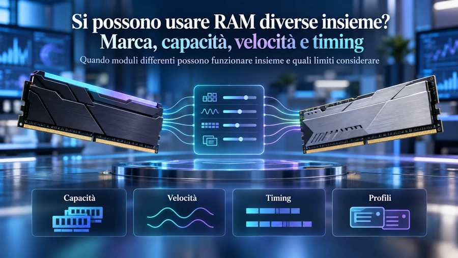 Si possono usare RAM diverse insieme? Compatibilità e limiti
