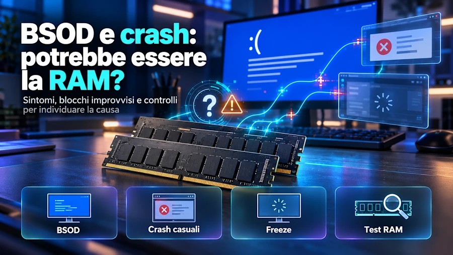 RAM difettosa? Sintomi, BSOD e crash: cosa controllare