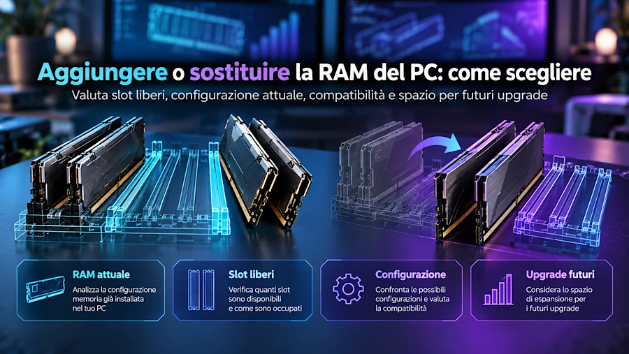 Aggiungere o sostituire la RAM del PC: come scegliere