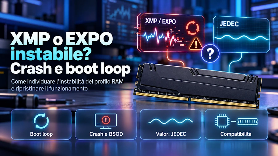 XMP o EXPO instabile? Come risolvere crash e boot loop